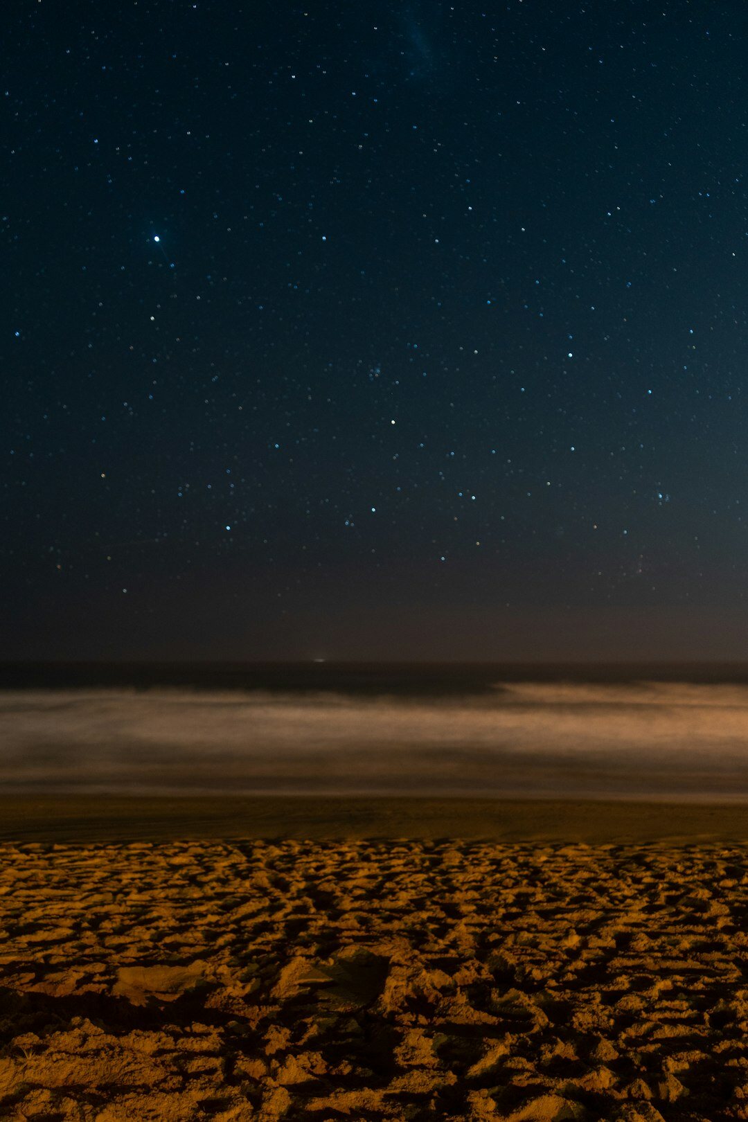 starry night over ocean