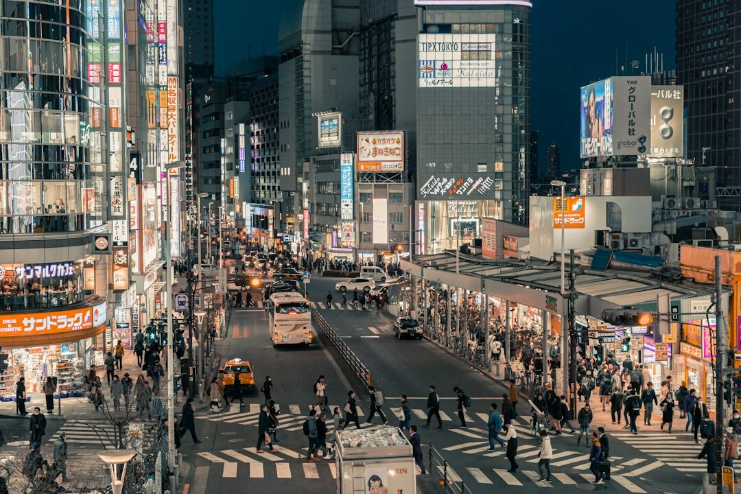 tokyo street at dusk